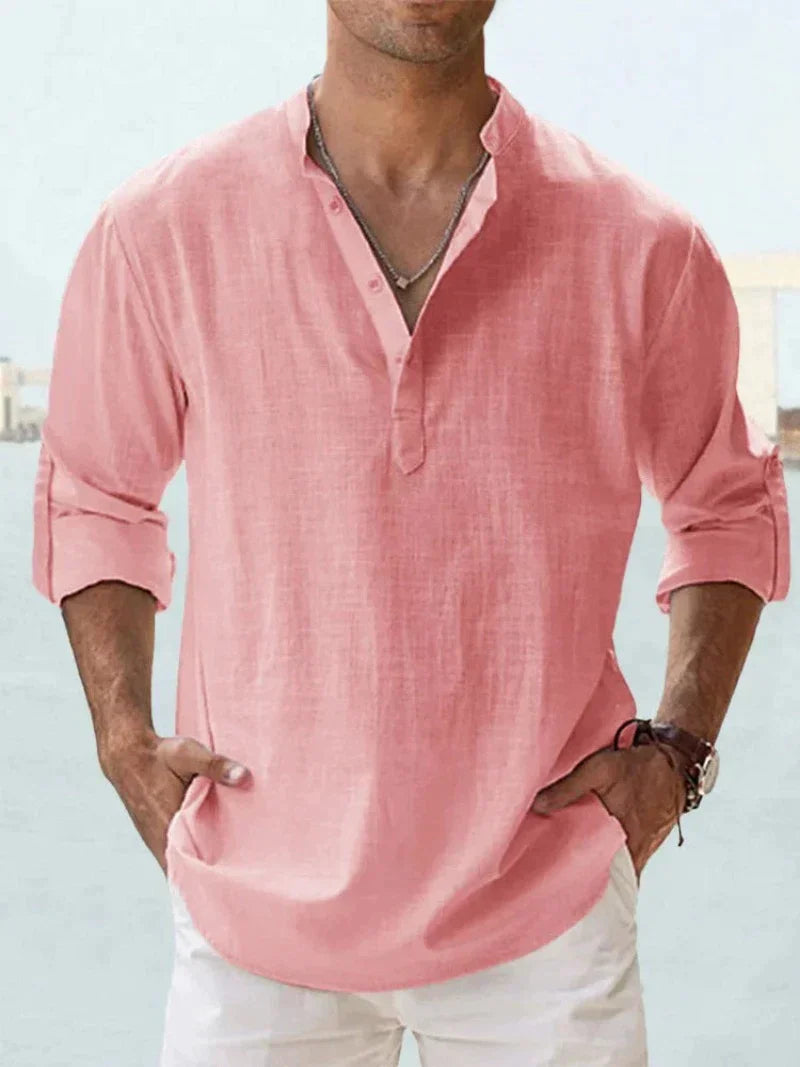 Camisa Casual de Verano para Hombre, Tejido Transpirable