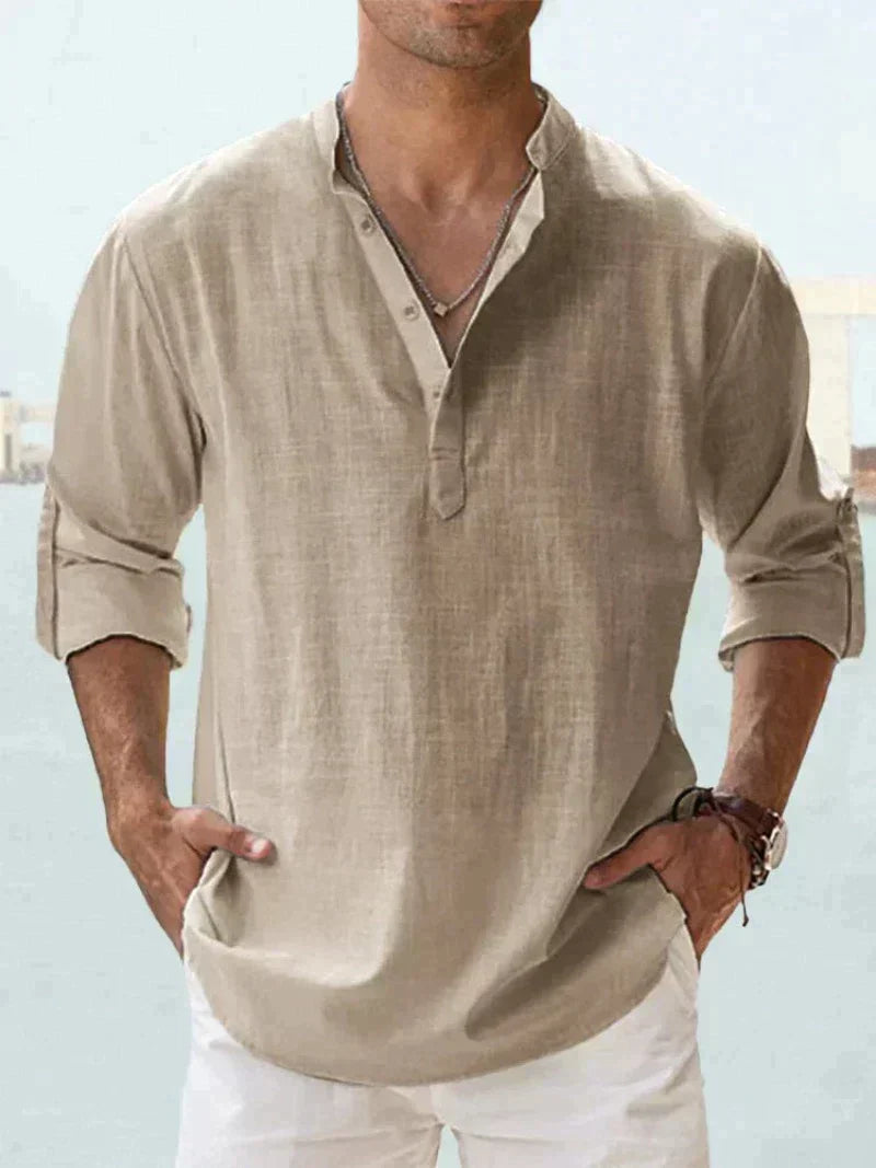 Camisa Casual de Verano para Hombre, Tejido Transpirable