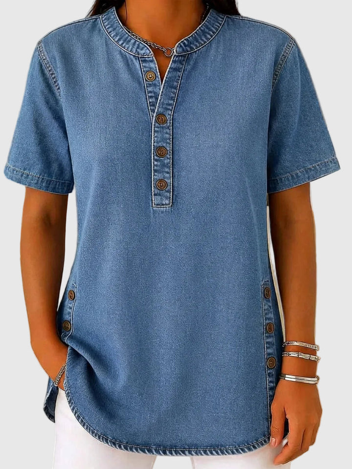 Aria | Blusa de denim con ajuste holgado