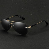Gafas de Sol Aviador Polarizadas Negras para Hombres