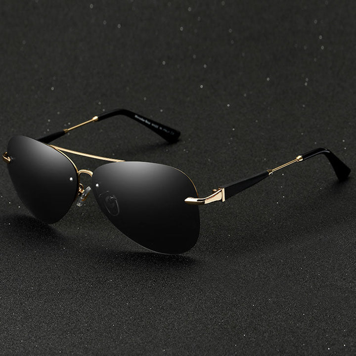 Gafas de Sol Aviador Polarizadas Negras para Hombres