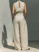 Maria - Conjunto de top y pantalones anchos