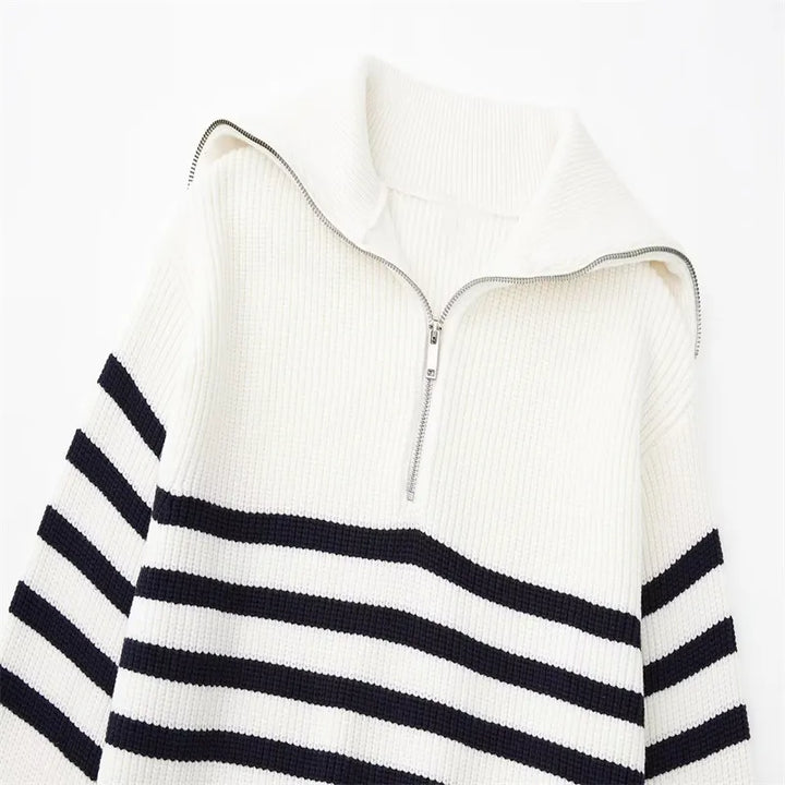 AnaJosé™ | Sudadera con cremallera rayada