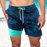 Shorts de baño de secado rápido con compresión interna para hombres