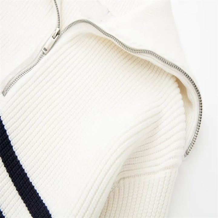AnaJosé™ | Sudadera con cremallera rayada