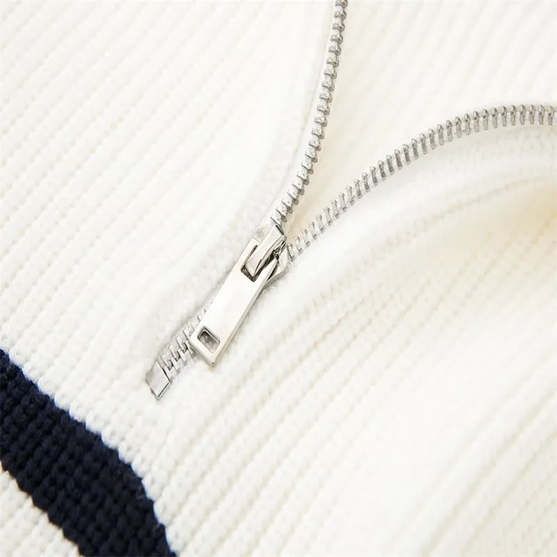 AnaJosé™ | Sudadera con cremallera rayada
