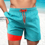 Shorts de baño de secado rápido con compresión interna para hombres