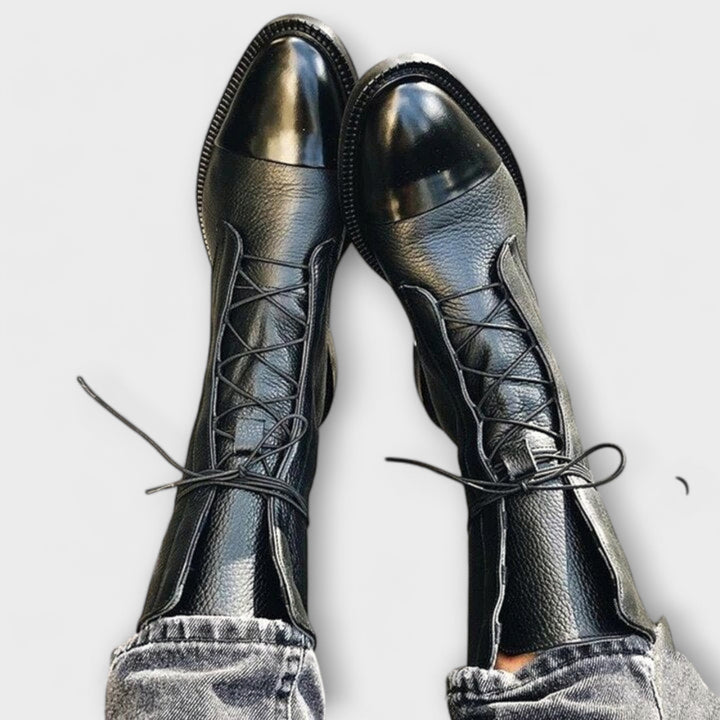 Gabriela | Botas De Cuero Sintético Negro