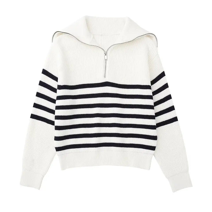 AnaJosé™ | Sudadera con cremallera rayada