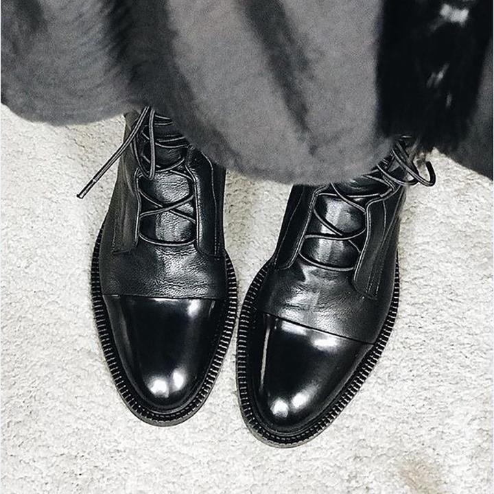 Gabriela | Botas De Cuero Sintético Negro