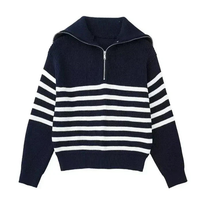 AnaJosé™ | Sudadera con cremallera rayada