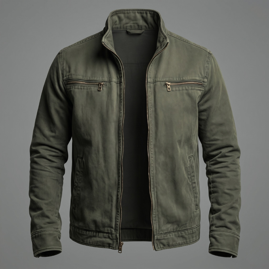 Ana&José™ | Chaqueta vintage de algodón con cierre de cremallera