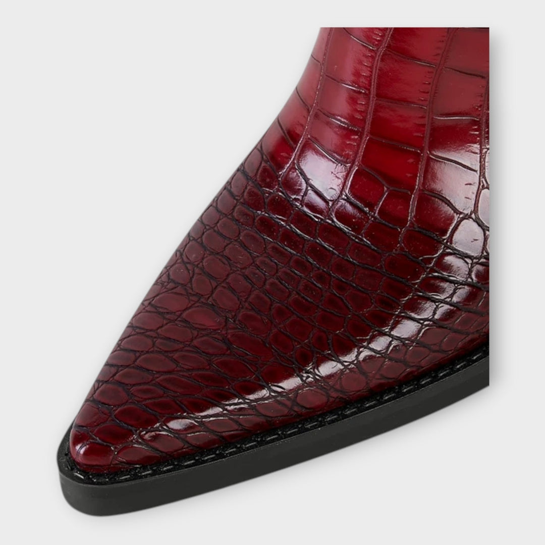 Camila | Botas Con Diseño Croco Y Tacón Elegante Diario