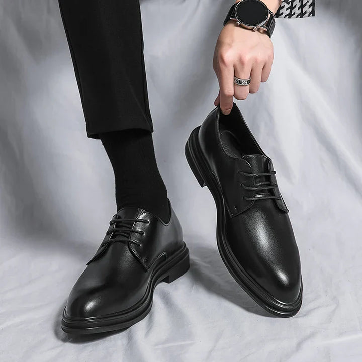 Zapatos de Vestir Derby de Charol Negros para Hombre – Calzado Formal Brillante
