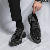 Zapatos de Vestir Derby de Charol Negros para Hombre – Calzado Formal Brillante