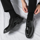 Zapatos de Vestir Derby de Charol Negros para Hombre – Calzado Formal Brillante