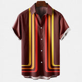 Camisa de Verano Retro con Mangas Cortas para Hombres