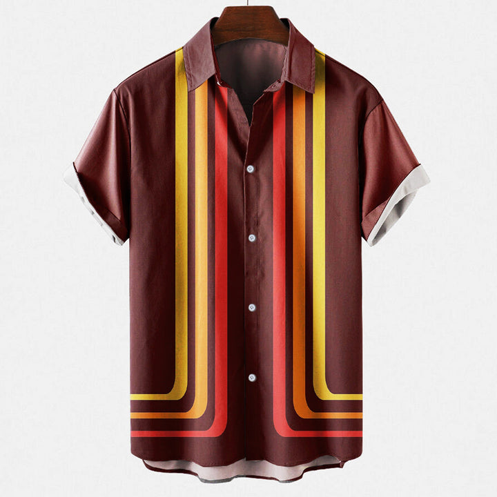 Camisa de Verano Retro con Mangas Cortas para Hombres