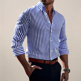 Camisa de Manga Larga Rayada para Hombre – Clásica y Elegante