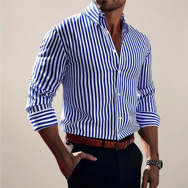 Camisa de Manga Larga Rayada para Hombre – Clásica y Elegante