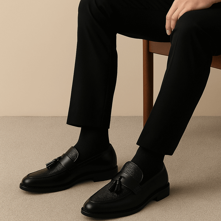 Mocasines de Borlas Tejidos para Hombre – Elegancia Clásica Slip-On