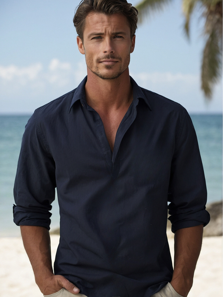 Camisa Casual de Verano para Hombre, Tejido Transpirable