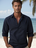 Camisa Casual de Verano para Hombre, Tejido Transpirable