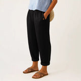 Ana&José | PANTALÓN TIPO ZANAHORIA DE MEZCLA DE LINO PARA MUJER