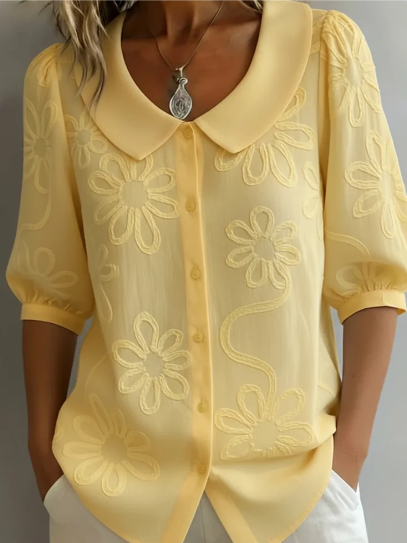 Ana&José | BLUSA FLORAL CON CUELLO REDONDO PARA MUJER