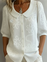 Ana&José | BLUSA FLORAL CON CUELLO REDONDO PARA MUJER