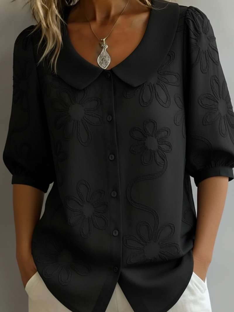 Ana&José | BLUSA FLORAL CON CUELLO REDONDO PARA MUJER