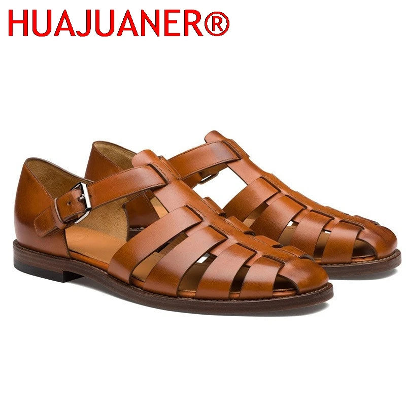 Sandalias de verano para hombre, zapatos de vestir de cuero, sandalias formales de punta suave para exteriores, sandalias de boda para hombre, zapatillas ligeras clásicas, sandalias, zapatillas de deporte