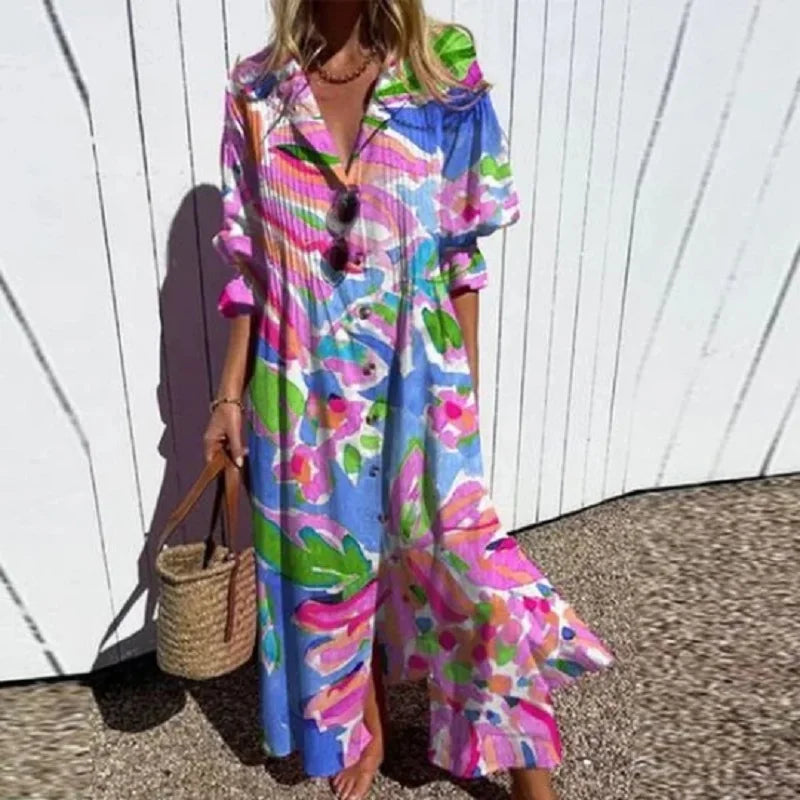 Ana&José | VESTIDO MAXI ESTAMPADO PARA MUJER