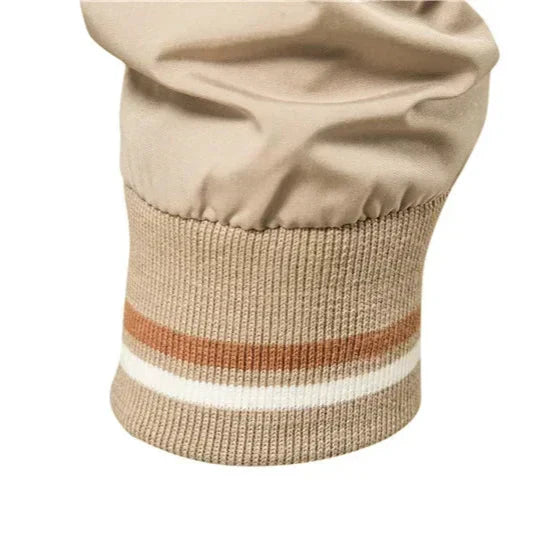 Chaqueta Bomber de Hombre con Cremallera y Cuello de Canalé y Bolsillos Frontales