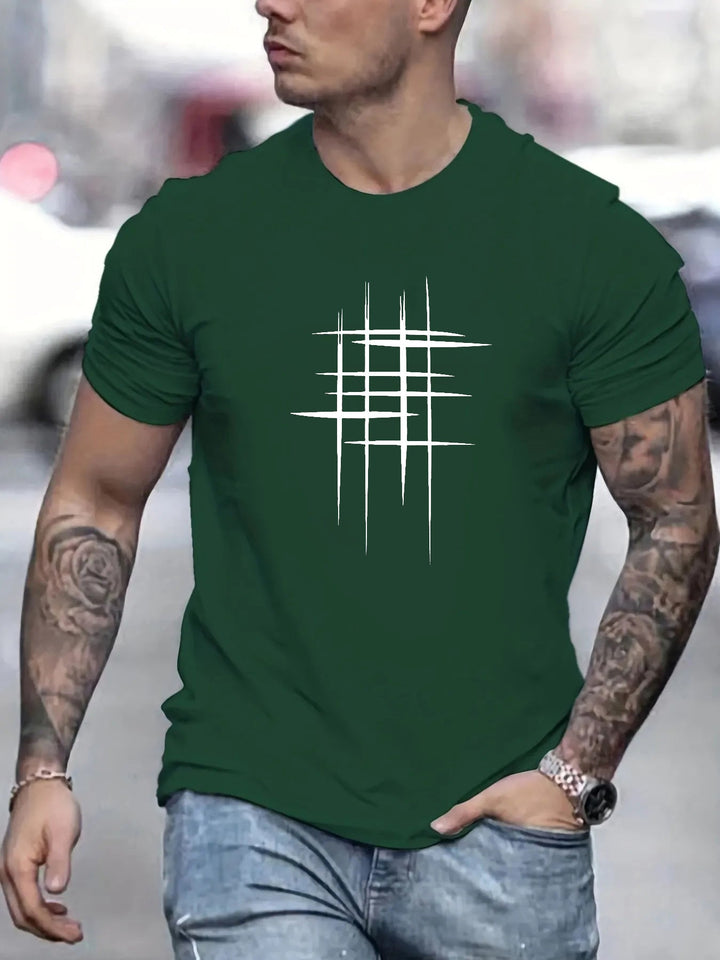 AnaJosé™ — Camiseta elegante de cuello redondo con estampado gráfico
