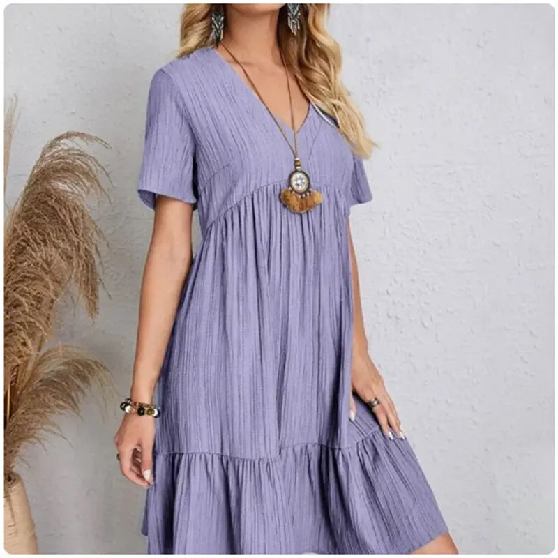 Ana&José | VESTIDO DE VERANO ELEGANTE DE MANGA CORTA PARA MUJER