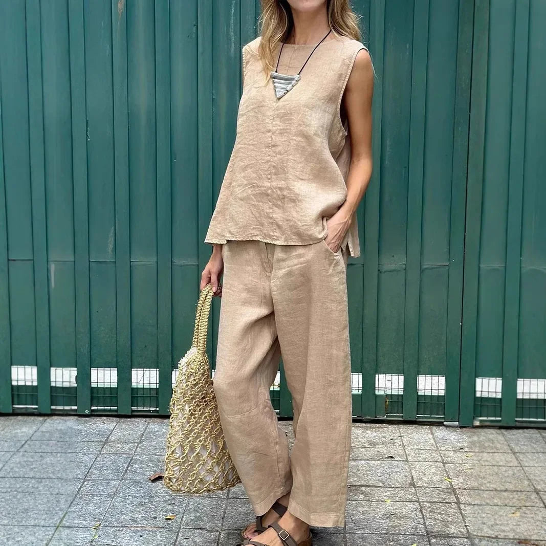 Conjunto Egipto de 2 piezas - De lino y algodón