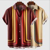 Camisa de Verano Retro con Mangas Cortas para Hombres