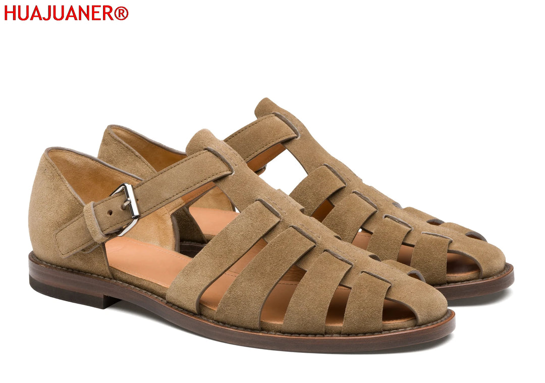 Sandalias de verano para hombre, zapatos de vestir de cuero, sandalias formales de punta suave para exteriores, sandalias de boda para hombre, zapatillas ligeras clásicas, sandalias, zapatillas de deporte