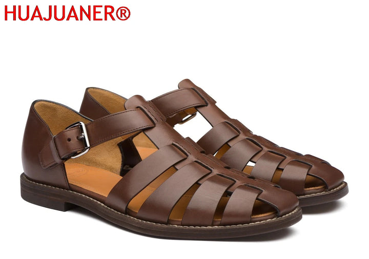 Sandalias de verano para hombre, zapatos de vestir de cuero, sandalias formales de punta suave para exteriores, sandalias de boda para hombre, zapatillas ligeras clásicas, sandalias, zapatillas de deporte