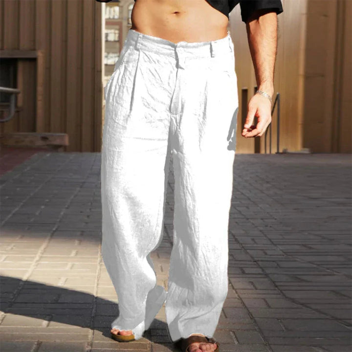 Liping – Pantalones de lino anchos