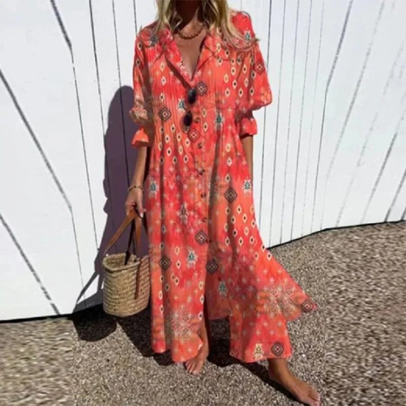 Ana&José | VESTIDO MAXI ESTAMPADO PARA MUJER