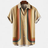 Camisa de Verano Retro con Mangas Cortas para Hombres