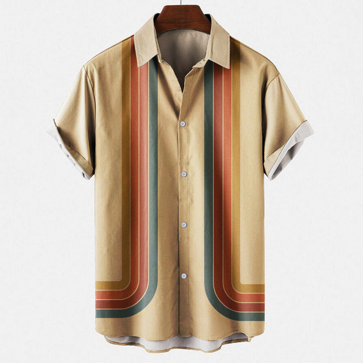 Camisa de Verano Retro con Mangas Cortas para Hombres