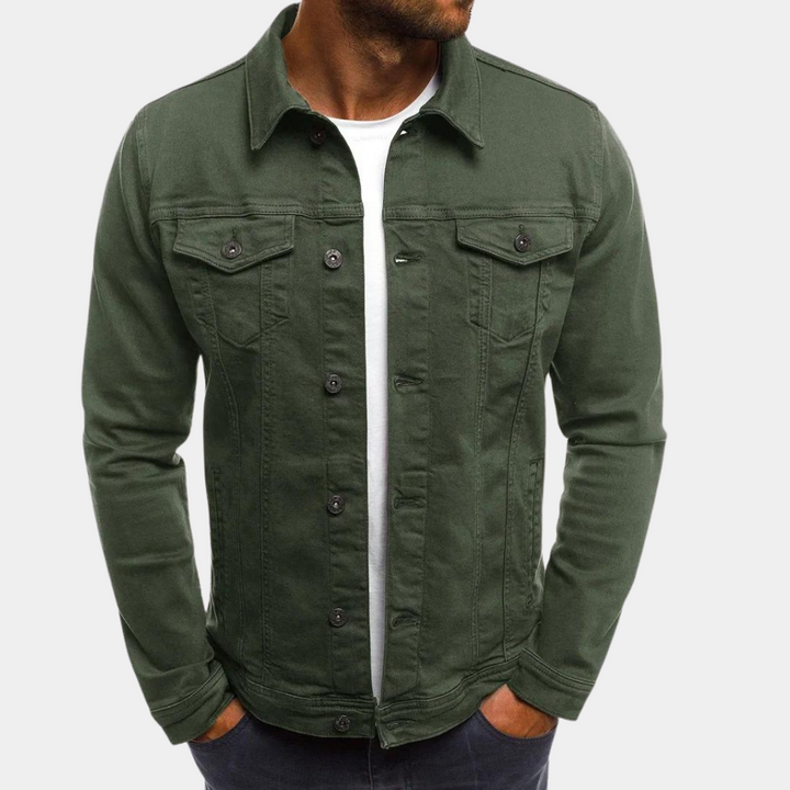 Chaqueta Trucker para Hombre - Con Botones en la Parte Frontal y Bolsillos con Botón