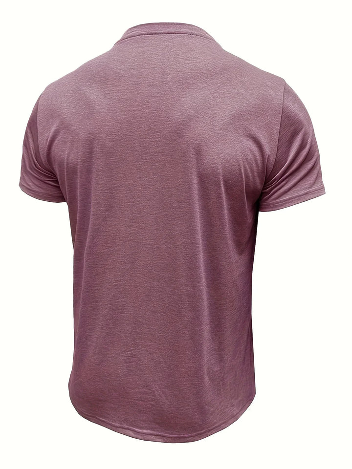 Saxon - Elegante Camiseta de Cuello Redondo con Bolsillo