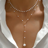 Mylah - Collar con perlas en capas