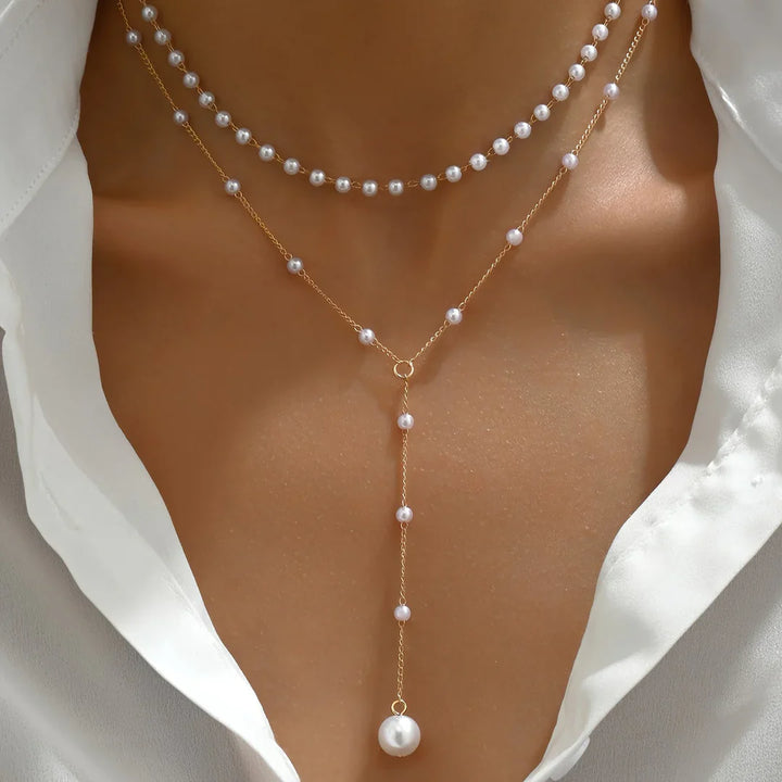 Mylah - Collar con perlas en capas