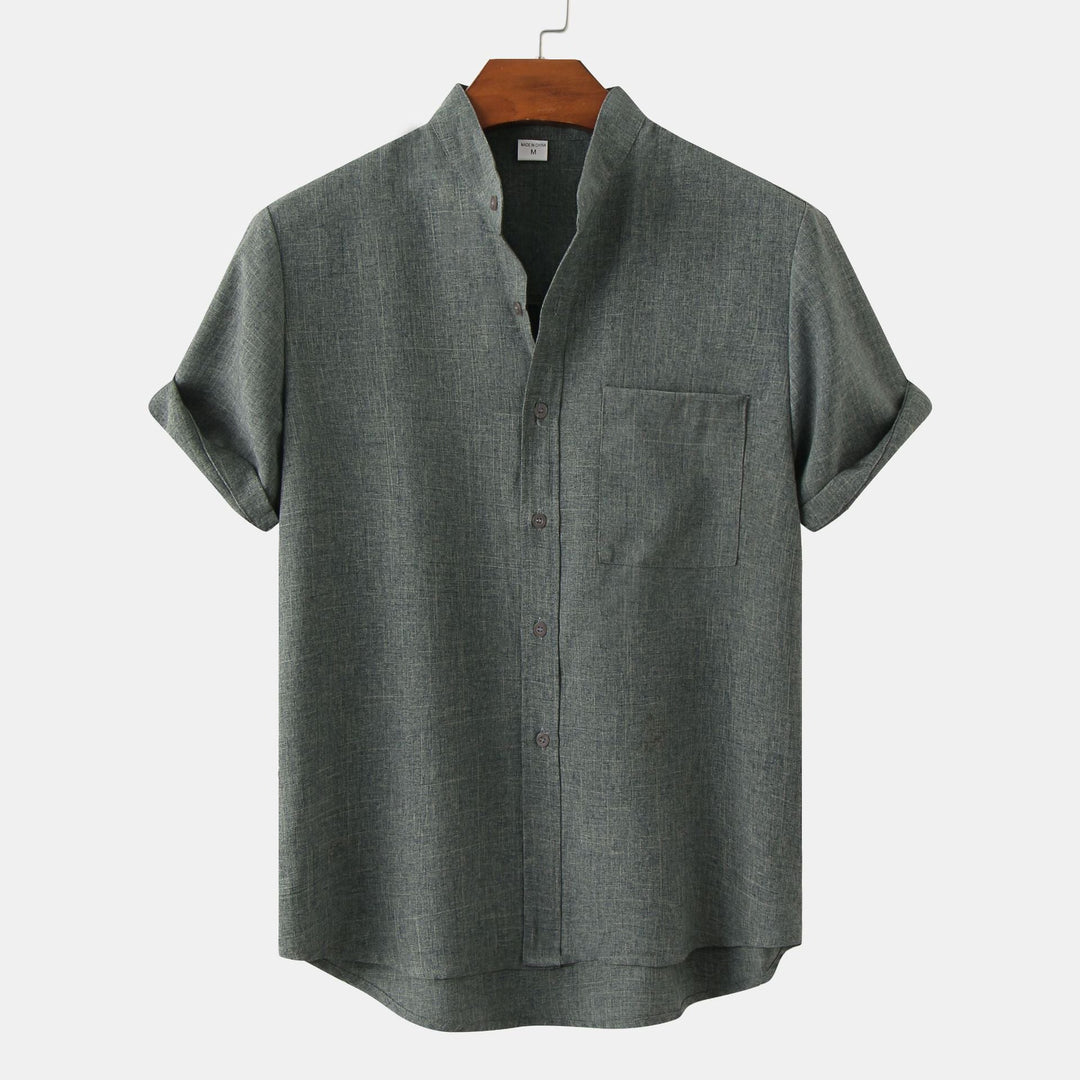 AnaJosé™ — Camisa lisa de algodón con botones