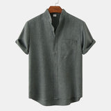 AnaJosé™ — Camisa lisa de algodón con botones